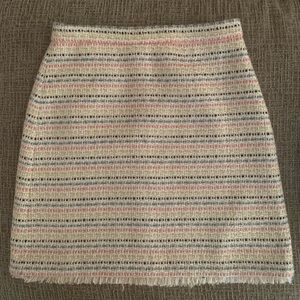 Shimmer Fringe Multi-color tweed skirt
